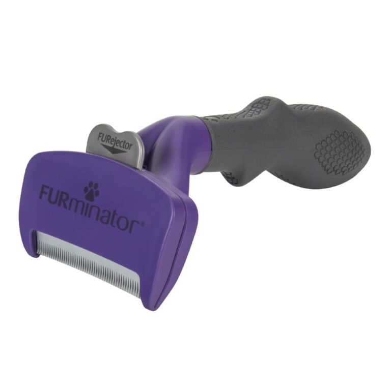 FURminator deShedding Tool For Medium/Large Cats, Short Hair, Removes Loose Hair From Shedding 10 cat grooming