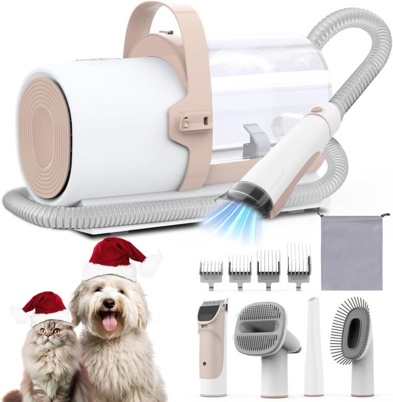 Dog Grooming Vacuum, Pet Grooming Kit with Dog Clippers, 2.5L Dust Cup 11000Pa Dogs Vacuum for Shedding Grooming, 5 Grooming Tools Home Cleaning in 1, Low Noise Pet Grooming Vacuum for Dogs, PG50 12 Dog Grooming