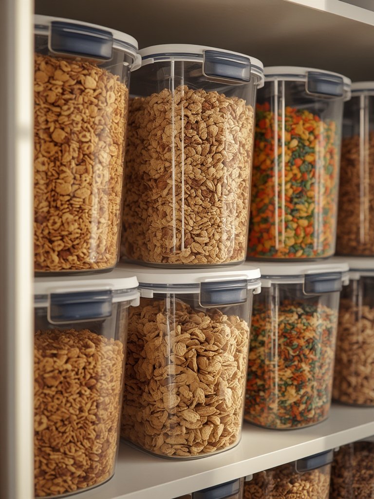 cereal container in action