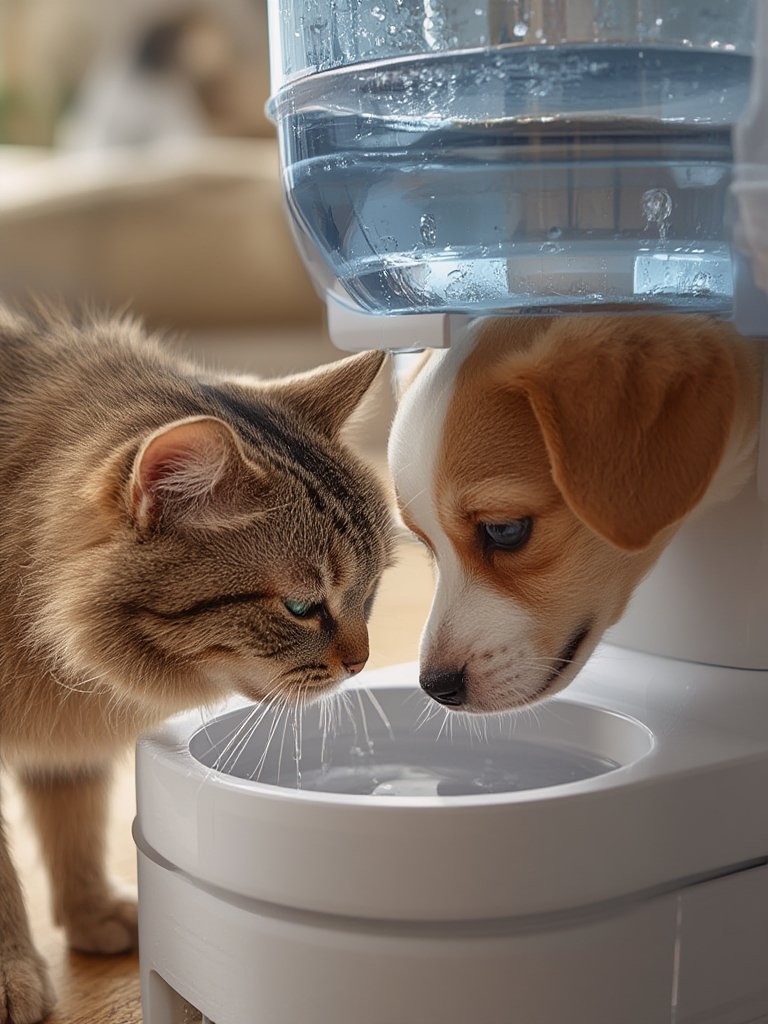 water dispenser in action