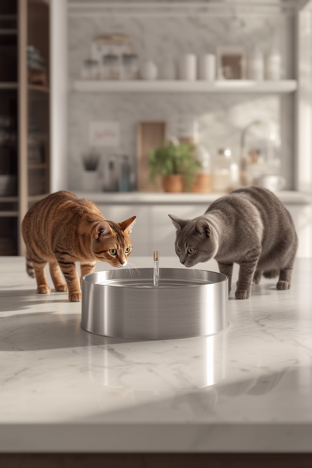 cat water fountain stainless steel - Illustration 1