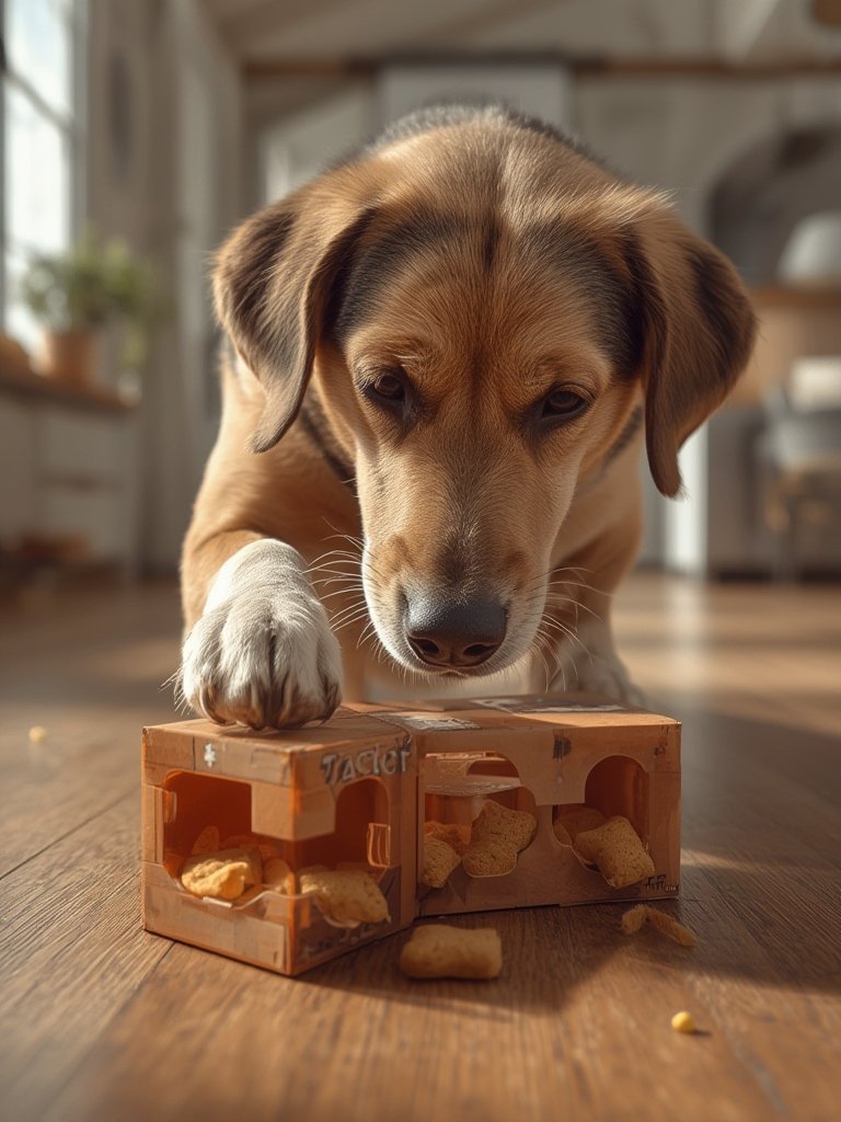 dog puzzle in action