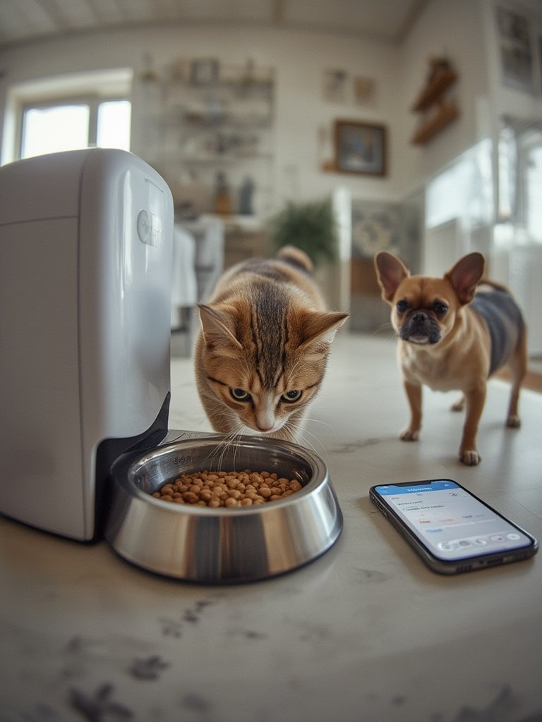 automatic feeder in action